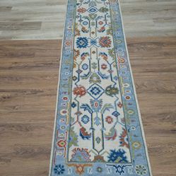 2x8 Handmade Wool Runner Rug 