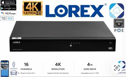 Lorex N864A64B NVR 16-Channel 4K Smart Network 4TB