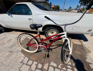 MICARGI PANTHER BEACH CRUISER BIKE – 26-INCH – RED & WHITE – $75 FIRM