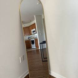 Arched Full Length Mirror Gold