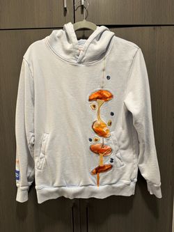 Light Blue Hoodie with Mushroom Graphic