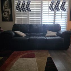 Oversized Couch Black Leather Style 