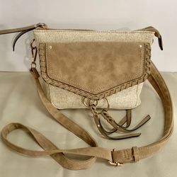 Suede & Straw Crossbody
