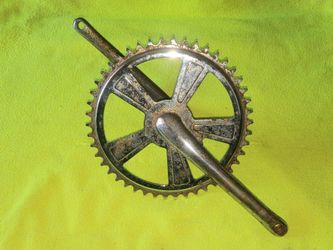 46T CHROME VINTAGE OLD SCHOOL SCHWINN SPROCKET SA 3 71 CRANK ARM FOR CRUISER KLUNKER LOWRIDER MUSCLE BICYCLE
