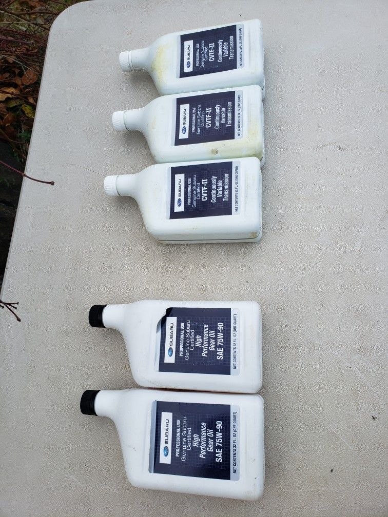 Genuine Subaru Certified Gear Oil And Continuously Variable Transmission Fluid