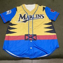 Authentic X-Men Wolverine Marlins Jersey - Size Large