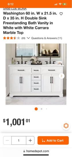 Open box 60” bathroom vanity