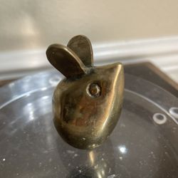 Vintage Solid Brass Mouse Figurine Paperweight 
