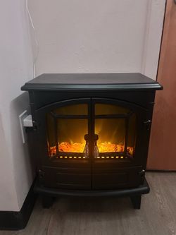 Cozy Freestanding Electric Space Heater with Realistic Flame Effect