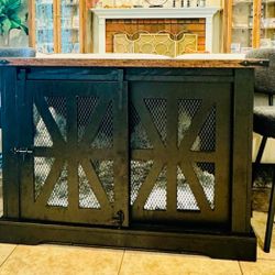 Farmhouse Dog Crate Furniture, Heavy Duty Large Dog Crate for Medium Large Dogs, XL Dog Crate Dog Kennel Indoor with Double Doors, Chew Resistant End 