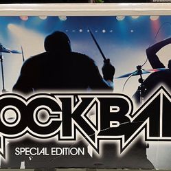 WII RockBand Special Edition Includes Guitar, Drums, Drum Sticks, Drum Pedal, Rockband Game & Guitar Hero III 