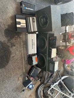 Car audio subwoofers amps and radios