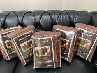 Title: Allen + Roth Bandley Grommet Top Blackout Panels in Brick - Set of 5