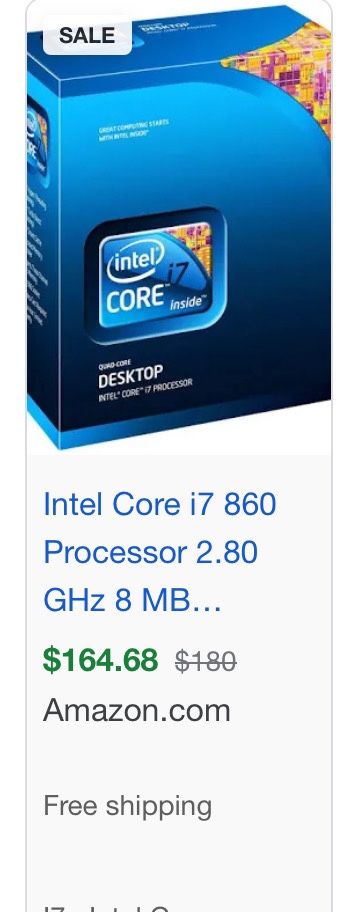 Intel Core i7-860 Quad processor 8M @ 2.8ghz