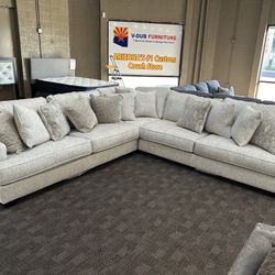 Cream Beige New Sectional Couch