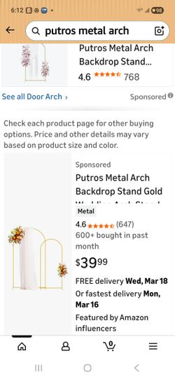 Putros White Metal Arch Set Of 2