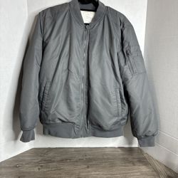 Full Tilt Women's Size Small Gray Bomber Jacket Sherpa Lined