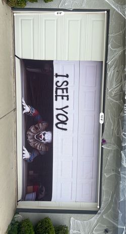 Halloween Clown Garage Door Banner