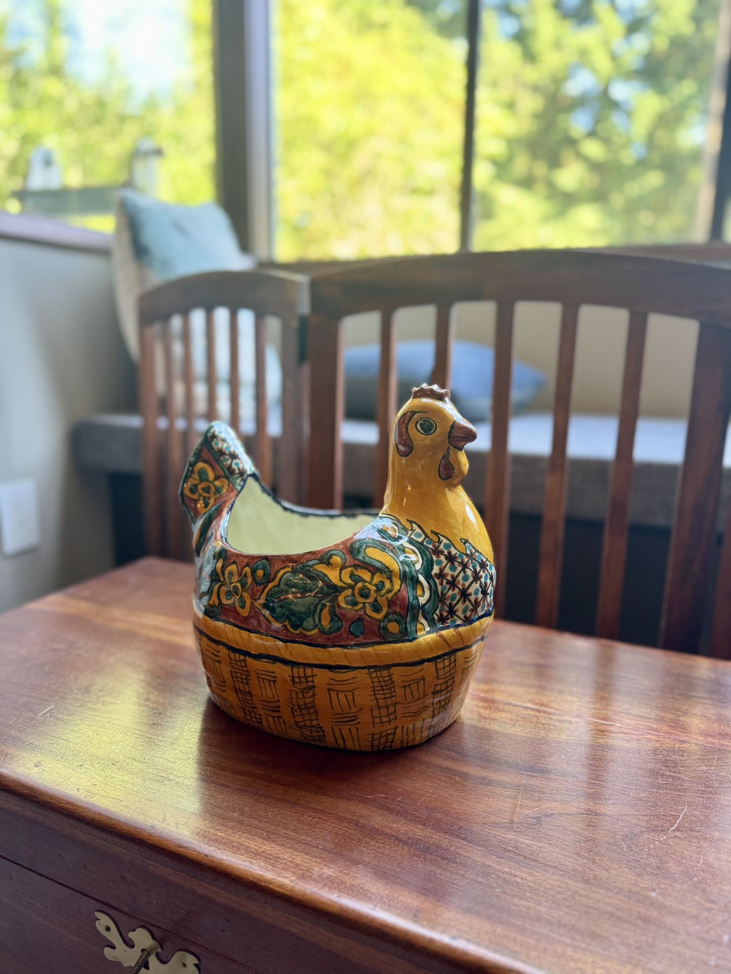 Talavera Chicken Flower/ Plant Pot