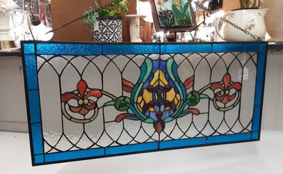 Fleur-de-lis Stained Glass Panel- Located In Shelton 