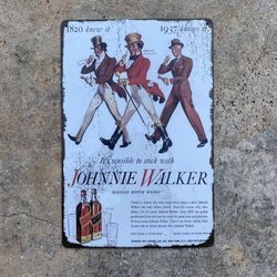 8x12inch Metal Tin “Johnnie Walker” Bar Wall Decor Sign Vintage Style Decoration