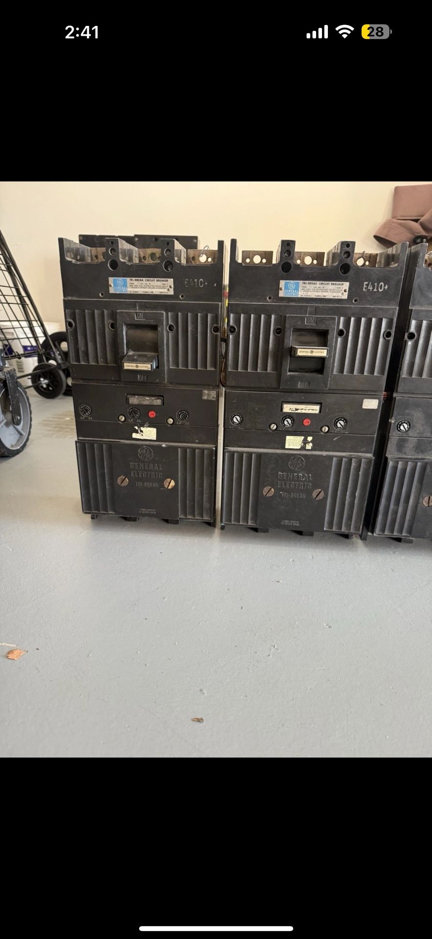 GE TB43F 3 pole 175 amp TRIP 600v TB43F175 TRI-BREAK Circuit Breaker 