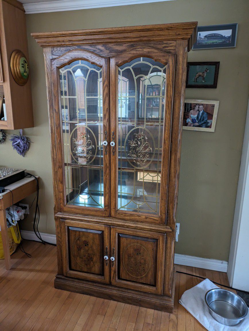 Free Armoire, Glass Shelves, Panels And Lights