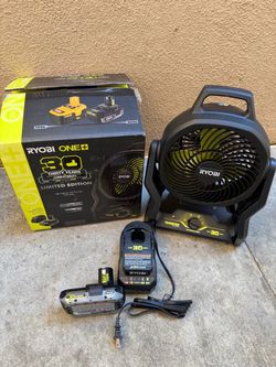 RYOBI ONE+ 18V Hybrid Cordless 7-1/2 in. Fan 30TH Anniversary Kit with 2 Ah Battery and Charger