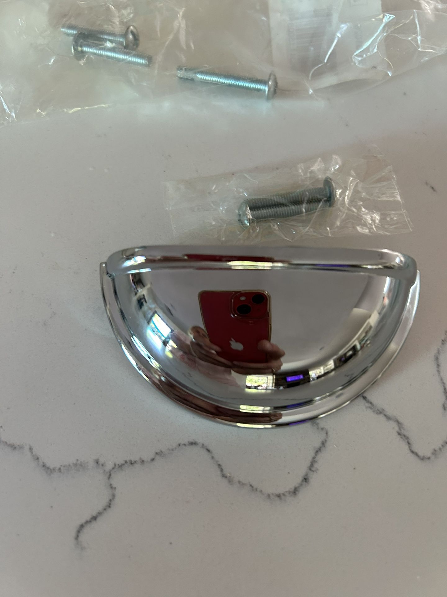 New-Eleven (11) Polished Chrome Cabinet Bin Cup
