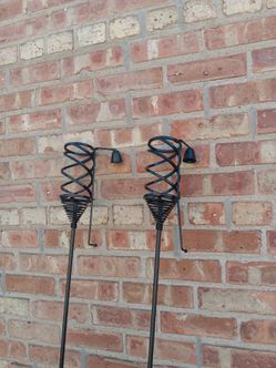 Pair of metal Tiki Torches