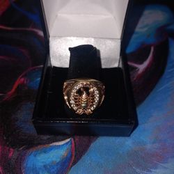 14k TRI Gold 11.5 Grams Scorpion Ring With Two Side 