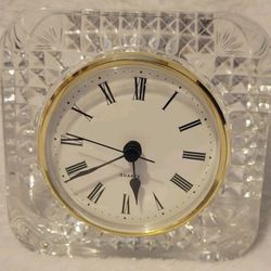 Cut Crystal Clock Works Battery Not Included 4" × 1 3/4" Height