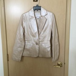 Like New Women’s Size XS Genuine Leather Jacket. Champaign Colored. Smoke Free Home