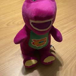 Barney Purple Dinosaur Singing Colorful World Plush Soft Animal 12" Tall