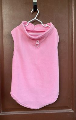 Pink Fleece Dog Vest with Leash Ring
