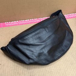 Premium Jet Black Top Grain Cow Leather Crossbody Bag 