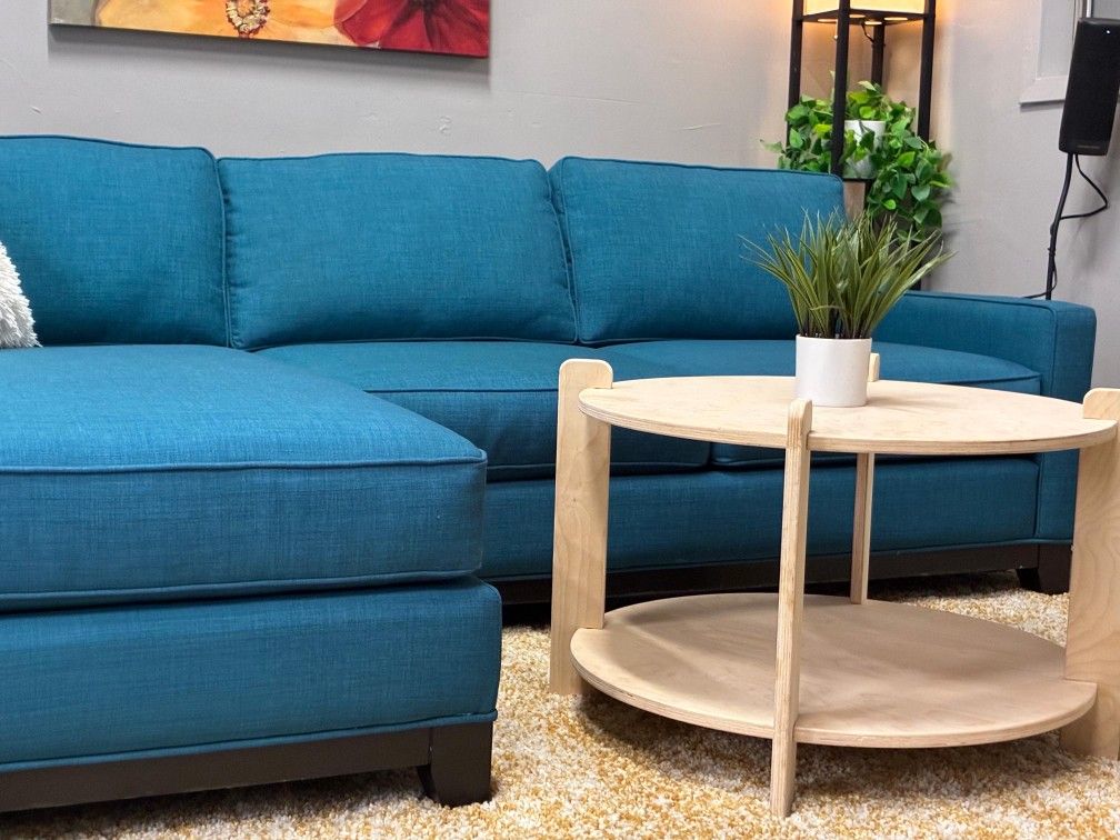 π΅ Jonathan Louis Teal Sectional Sofa w/ Chaise
