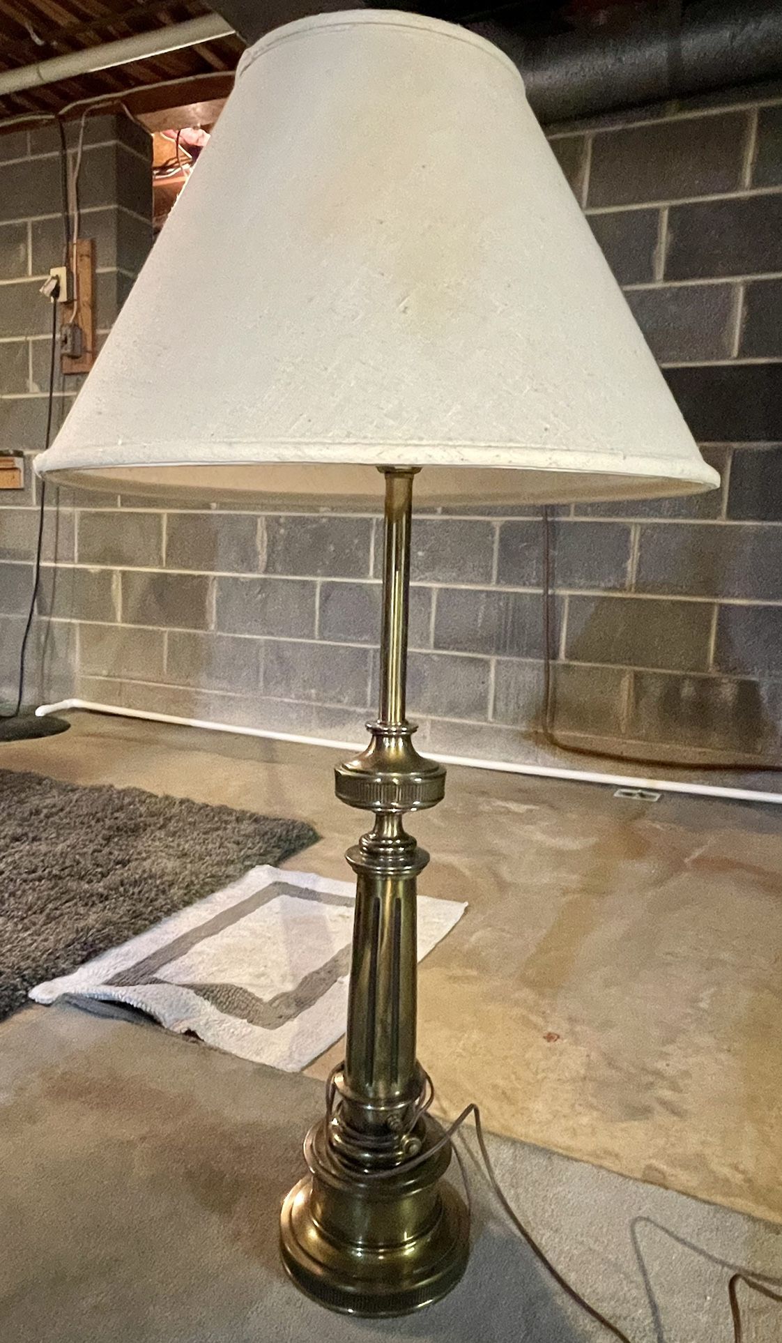 Vintage Mid Century Modern Stiffel Solid Brass Column Lamp