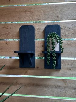 Set of Two Handmade Cedar Sconces