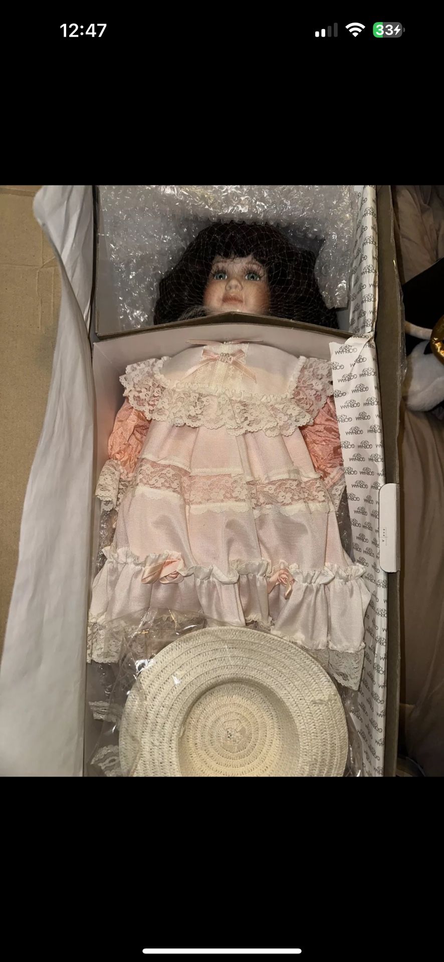 GORHAM Doll Pretty In Peach Porcelain Limited Edition of 2900 with Certificate