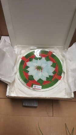 Glass Christmas plate