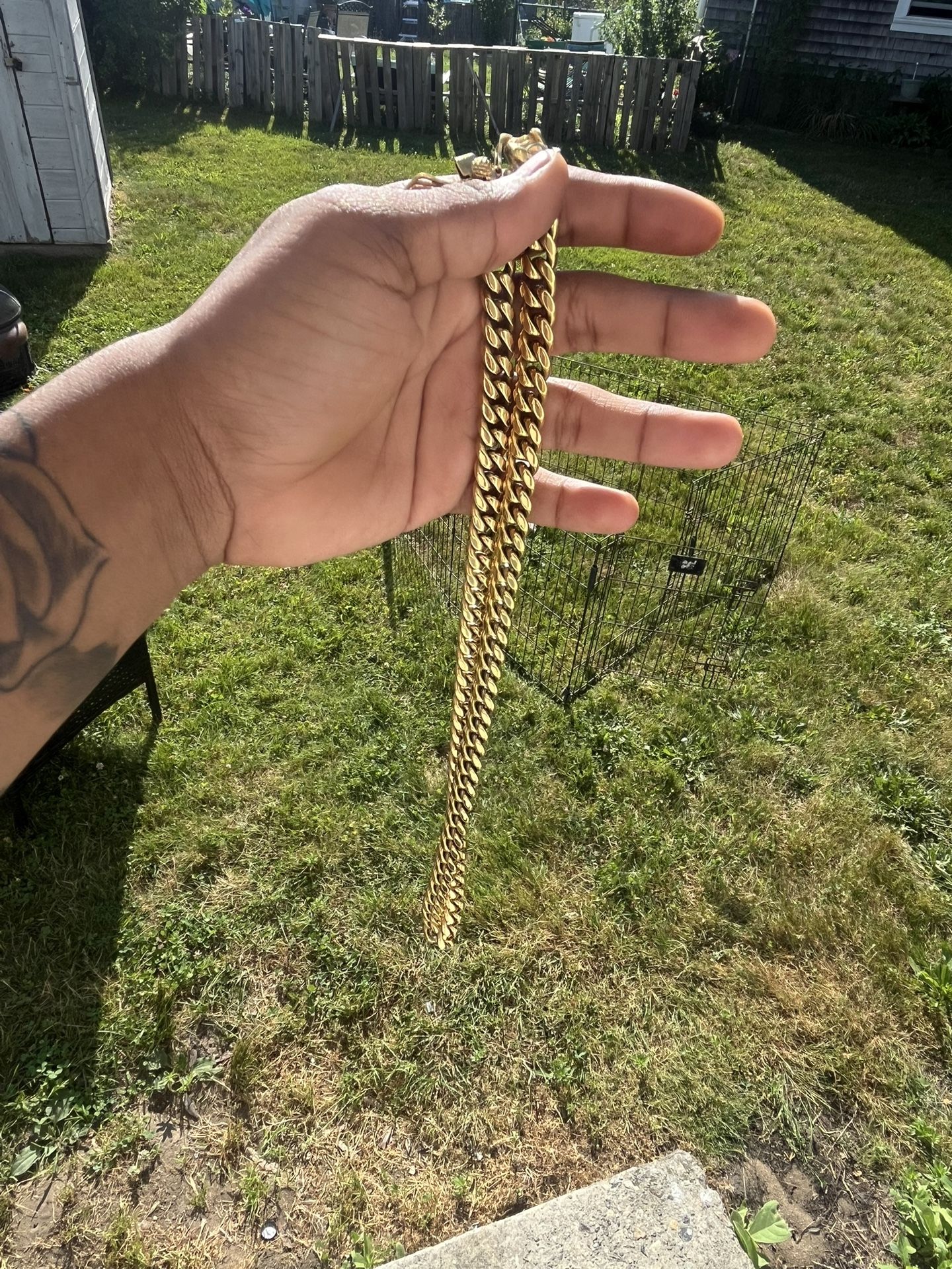 Gold Bond Cuban Bracelet And Chain