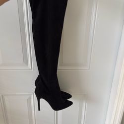 Thigh High Black Suede Boots