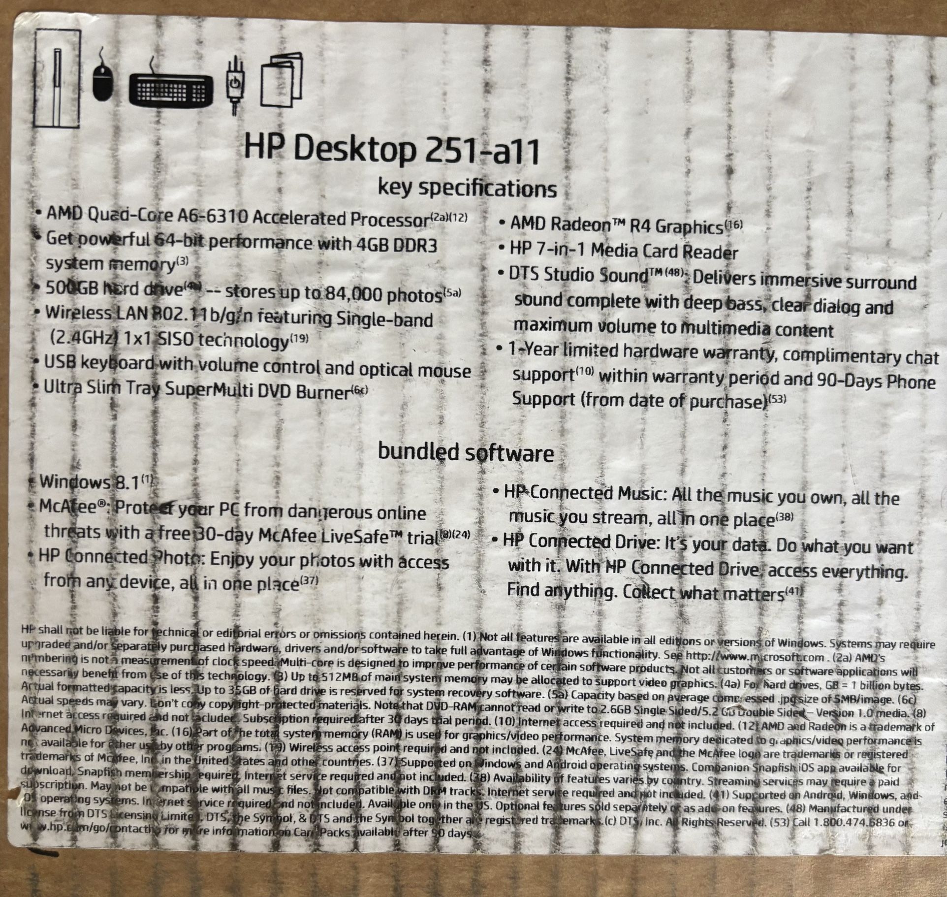 HP DESKTOP 251-a11 best offer - need gone Asap!