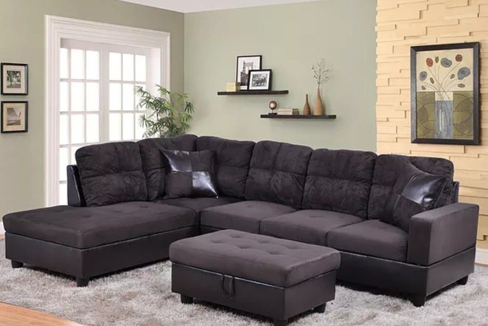 New sectional with storage Ottoman Espresso