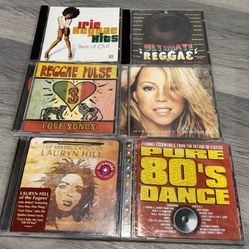 Music CD lot – reggae, 80s dance, Lauryn Hill, Mariah Carey.