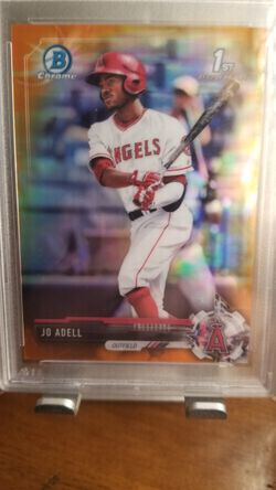 The holy grail Jo Adell PSA 10 Gem Mint rookie card Bowman's 1st Orange refractor 2017  / 25 Like Kobe and trout investment gold.