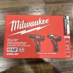 M12 Drill/Impact Combo Kit - Milwaukee 2494-22
