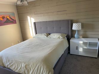 Bundle-Queen Bed Frame + Purple Bed + Base