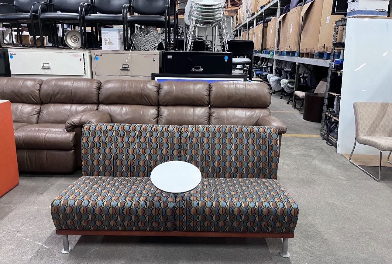 Sofa Couch With Table/ Table And Chairs With Table Attached Tablet Lobby Waiting Room Office Furniture
